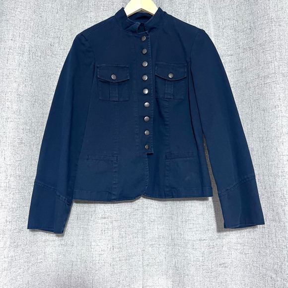 Inc. Jackets & Blazers - INC Jacket Women Medium Navy Blue Military Canvas Blazer Cotton Business Career
